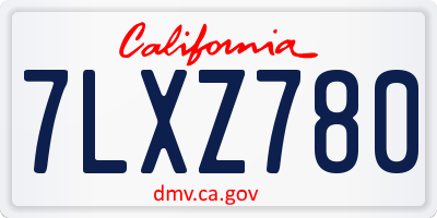 CA license plate 7LXZ780
