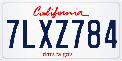 CA license plate 7LXZ784
