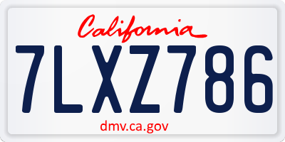 CA license plate 7LXZ786
