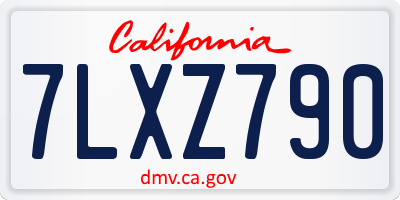 CA license plate 7LXZ790