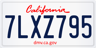 CA license plate 7LXZ795