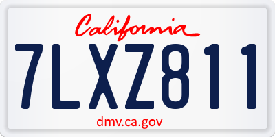 CA license plate 7LXZ811