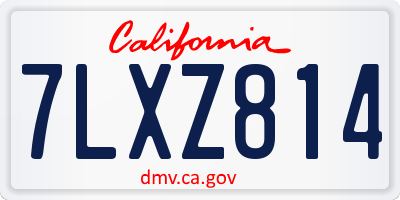 CA license plate 7LXZ814