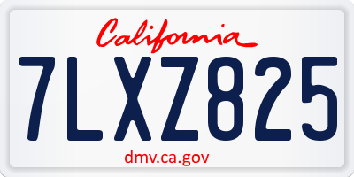 CA license plate 7LXZ825