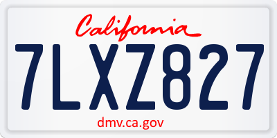 CA license plate 7LXZ827