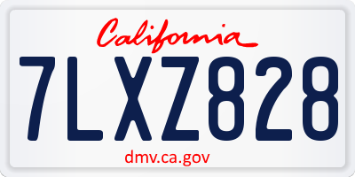 CA license plate 7LXZ828