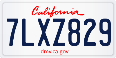CA license plate 7LXZ829