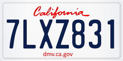CA license plate 7LXZ831