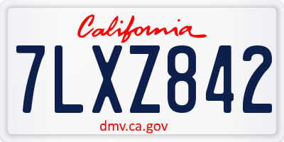 CA license plate 7LXZ842