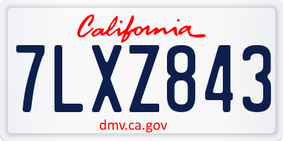 CA license plate 7LXZ843