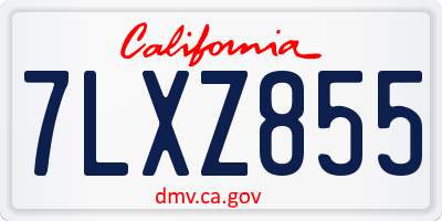 CA license plate 7LXZ855