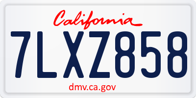 CA license plate 7LXZ858