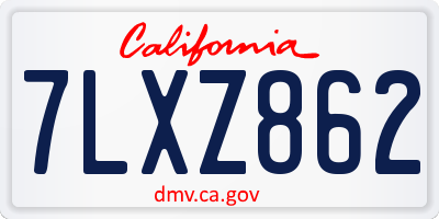 CA license plate 7LXZ862