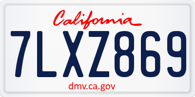 CA license plate 7LXZ869