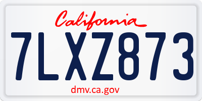 CA license plate 7LXZ873