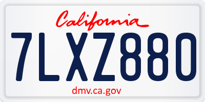 CA license plate 7LXZ880
