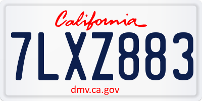 CA license plate 7LXZ883