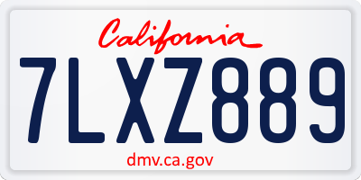 CA license plate 7LXZ889