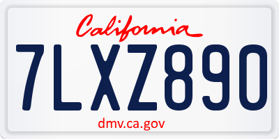 CA license plate 7LXZ890
