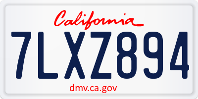 CA license plate 7LXZ894