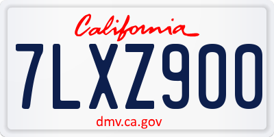 CA license plate 7LXZ900