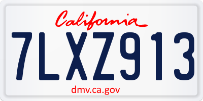 CA license plate 7LXZ913