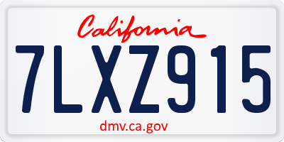 CA license plate 7LXZ915