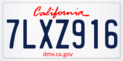 CA license plate 7LXZ916