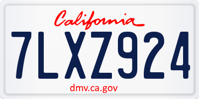 CA license plate 7LXZ924