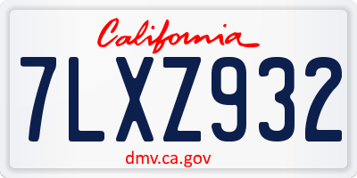 CA license plate 7LXZ932