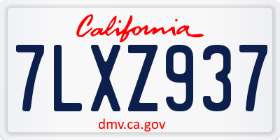 CA license plate 7LXZ937