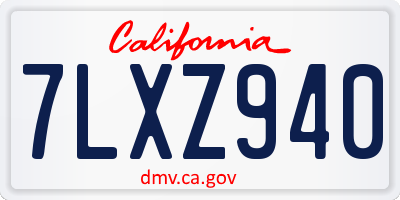 CA license plate 7LXZ940