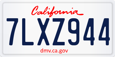 CA license plate 7LXZ944