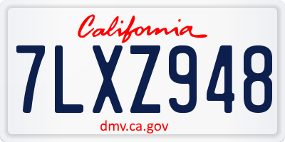 CA license plate 7LXZ948
