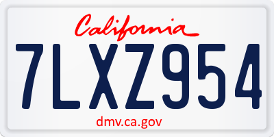 CA license plate 7LXZ954