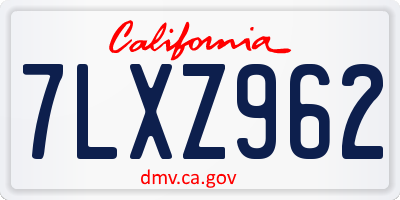 CA license plate 7LXZ962