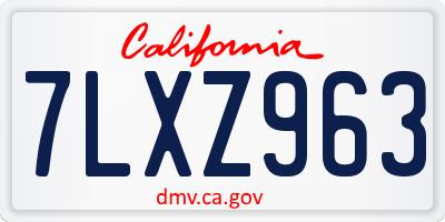 CA license plate 7LXZ963