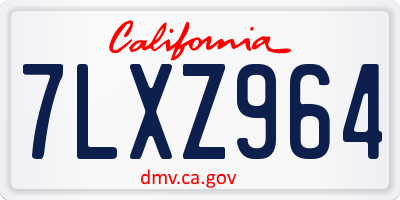 CA license plate 7LXZ964