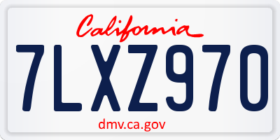 CA license plate 7LXZ970