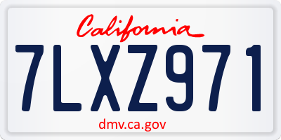 CA license plate 7LXZ971