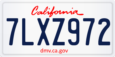 CA license plate 7LXZ972