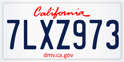 CA license plate 7LXZ973