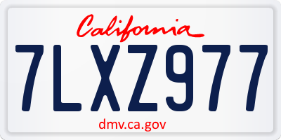 CA license plate 7LXZ977