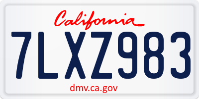 CA license plate 7LXZ983