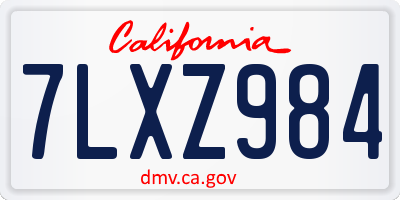 CA license plate 7LXZ984