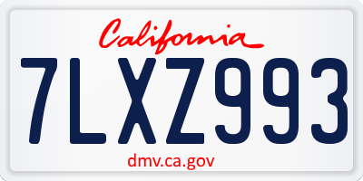 CA license plate 7LXZ993