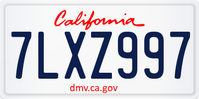CA license plate 7LXZ997