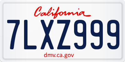 CA license plate 7LXZ999