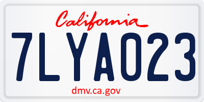 CA license plate 7LYA023