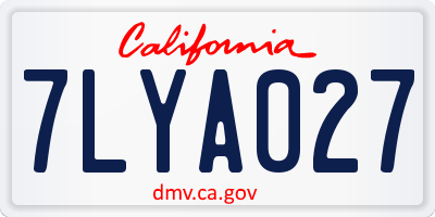 CA license plate 7LYA027